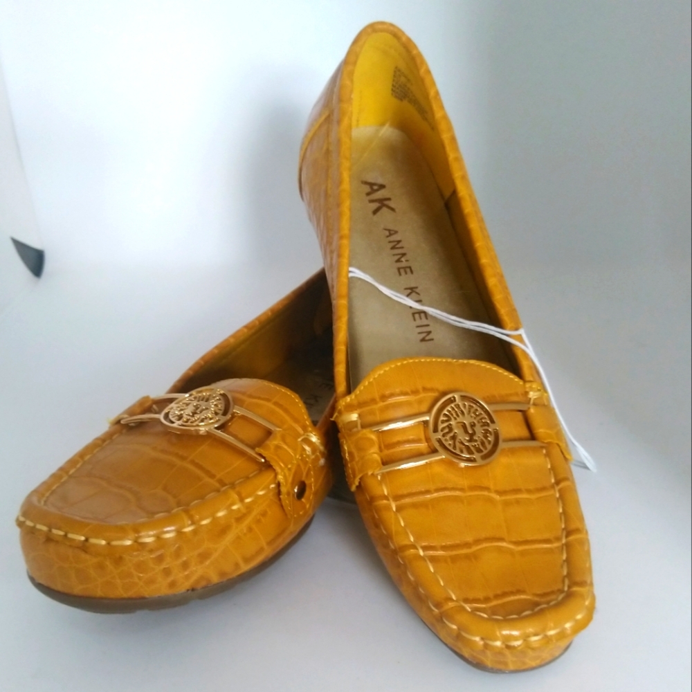 Mustard colored Anne Klein flats